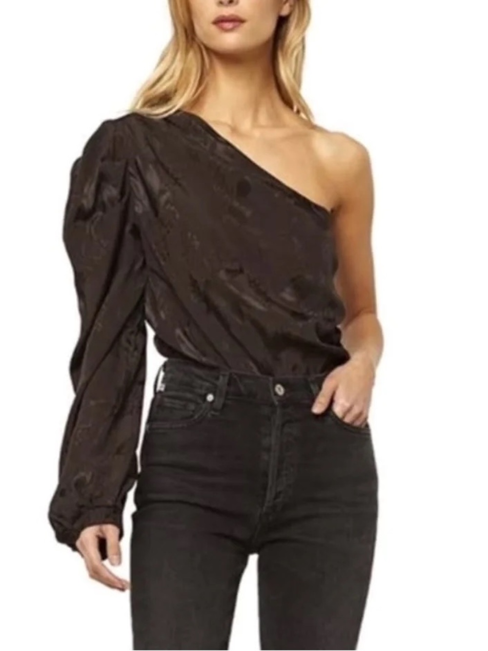Misa Los Angeles Bianca floral one shoulder body suit